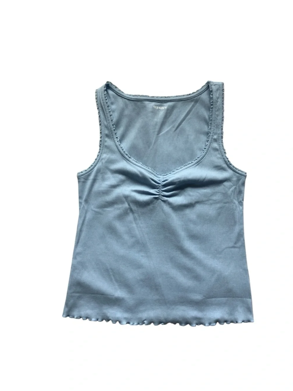 Old Navy Light Blue Ribbed Cinched-Front Tank Top size L - Picture 2 of 11